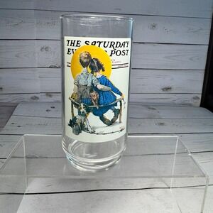 Norman Rockwell The Spooners Arby's Collector Series Glass Saturday Evening Post